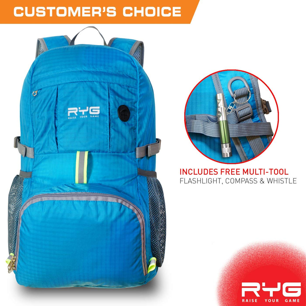 Packable Lightweight Travel Backpack (Glacier Blue)